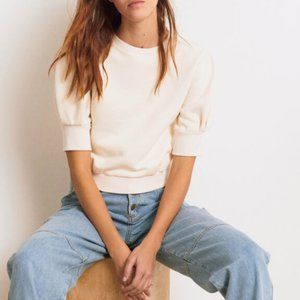 B&sh Tael off-white short sleeve cropped sweatshirt